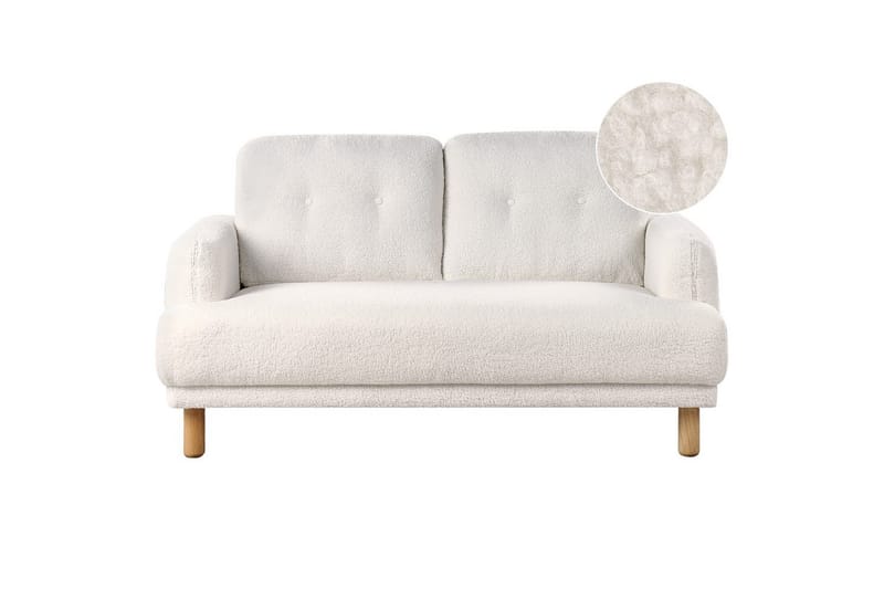 2-sitssoffa Tuve Vit, ljust trä, Bouclé - Vit, ljust trä, Bouclé - Möbler - Soffa - 2 sits soffa