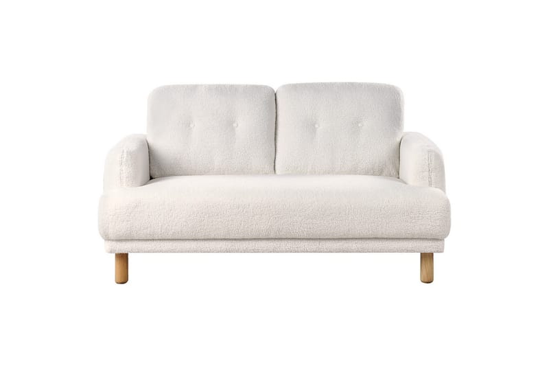 2-sitssoffa Tuve Vit, ljust trä, Bouclé - Vit, ljust trä, Bouclé - Möbler - Soffa - 2 sits soffa