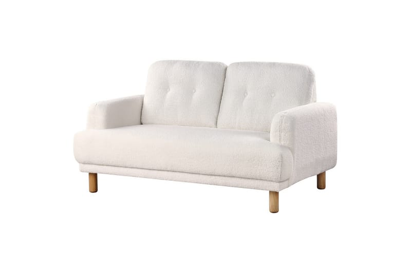 2-sitssoffa Tuve Vit, ljust trä, Bouclé - Vit, ljust trä, Bouclé - Möbler - Soffa - 2 sits soffa