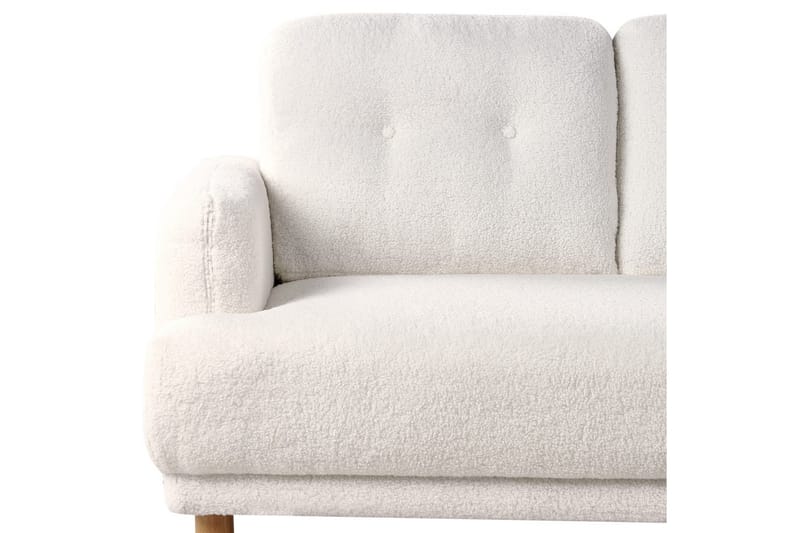 2-sitssoffa Tuve Vit, ljust trä, Bouclé - Vit, ljust trä, Bouclé - Möbler - Soffa - 2 sits soffa