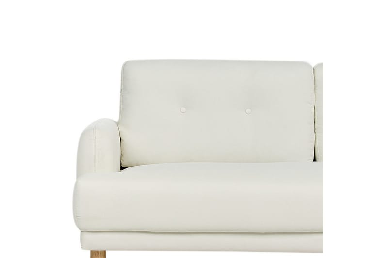 2-sitssoffa Tuve Vit, ljust trä, Polyester - Vit, ljust trä, Polyester - Möbler - Soffa - 2 sits soffa