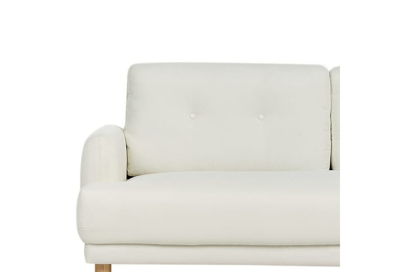 2-sitssoffa Tuve Vit, ljust trä, Polyester - Vit, ljust trä, Polyester - Möbler - Soffa - 2 sits soffa