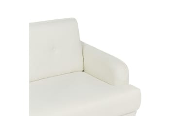 2-sitssoffa Tuve Vit, ljust trä, Polyester - Vit, ljust trä, Polyester - Möbler - Soffa - 2 sits soffa