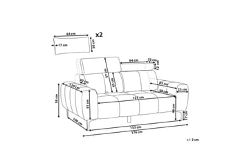 2-sitssoffa Vegamo Beige, Polyester - Beige, Polyester - Möbler - Soffa - 2 sits soffa