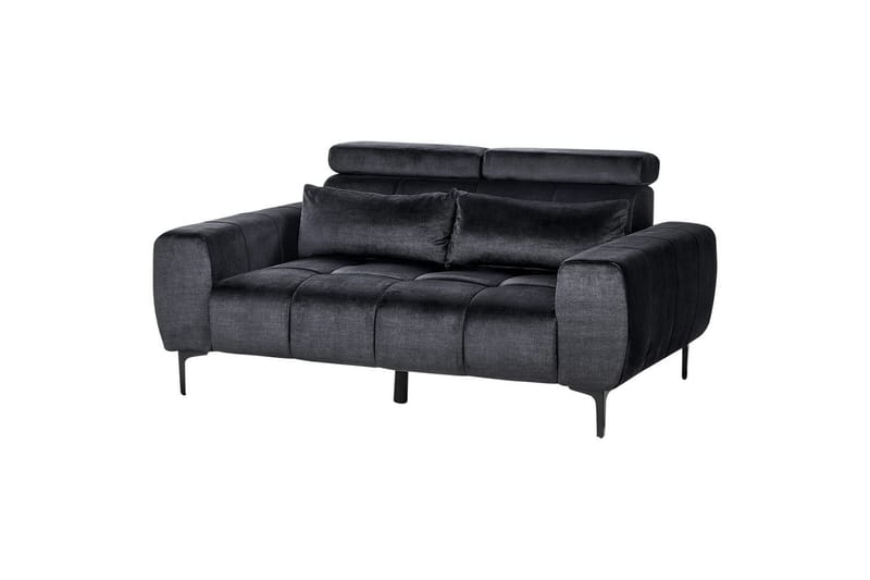 2-sitssoffa Vegamo Svart, Sammet - Svart, Sammet - Möbler - Soffa - 2 sits soffa