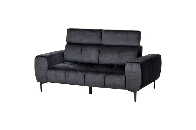 2-sitssoffa Vegamo Svart, Sammet - Svart, Sammet - Möbler - Soffa - 2 sits soffa