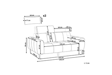2-sitssoffa Vegamo Vit, Bouclé - Vit, Bouclé - Möbler - Soffa - 2 sits soffa