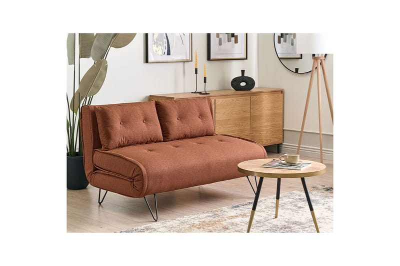 2-sitssoffa Vestfold Orange, Svart - Orange, Svart - Möbler - Soffa - Bäddsoffa