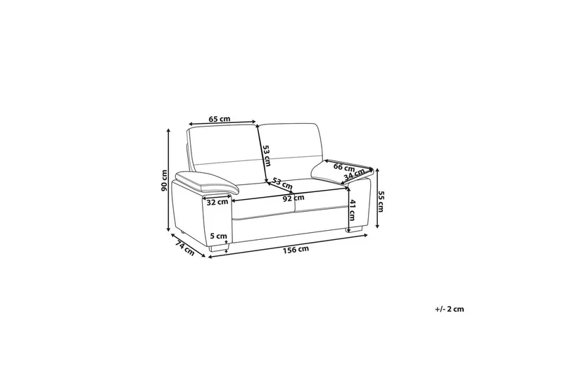 2-sitssoffa Vogar Beige, svart - Beige, svart - Möbler - Soffa - 2 sits soffa
