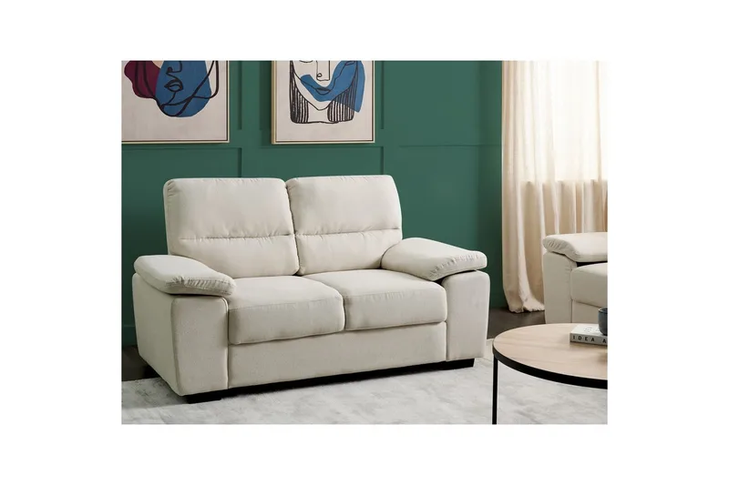 2-sitssoffa Vogar Beige, svart - Beige, svart - Möbler - Soffa - 2 sits soffa