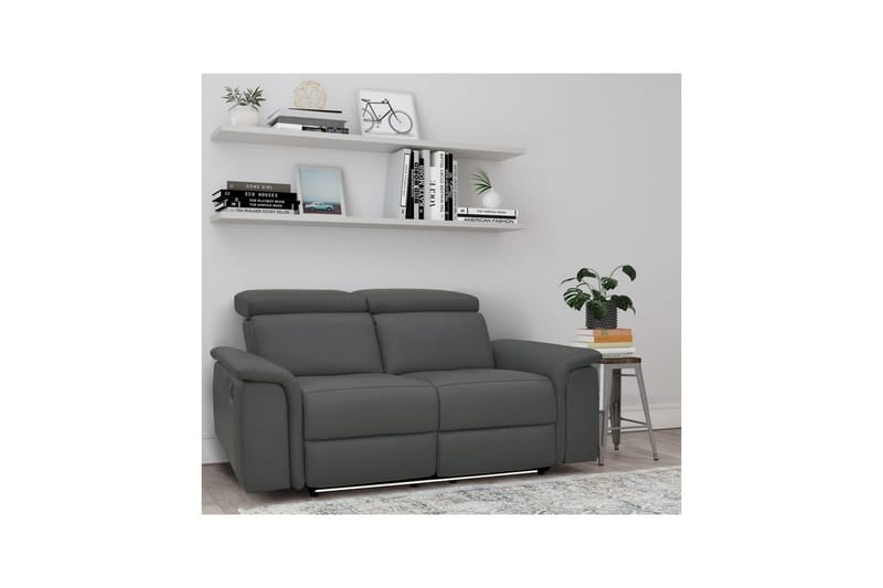 2-sitssoffa Pareli Grå, Läder/PU, Elektrisk vilstol - Grå, Läder/PU, Elektrisk vilstol - Möbler - Soffa - Biosoffa & reclinersoffa - 2 sits biosoffa & reclinersoffa