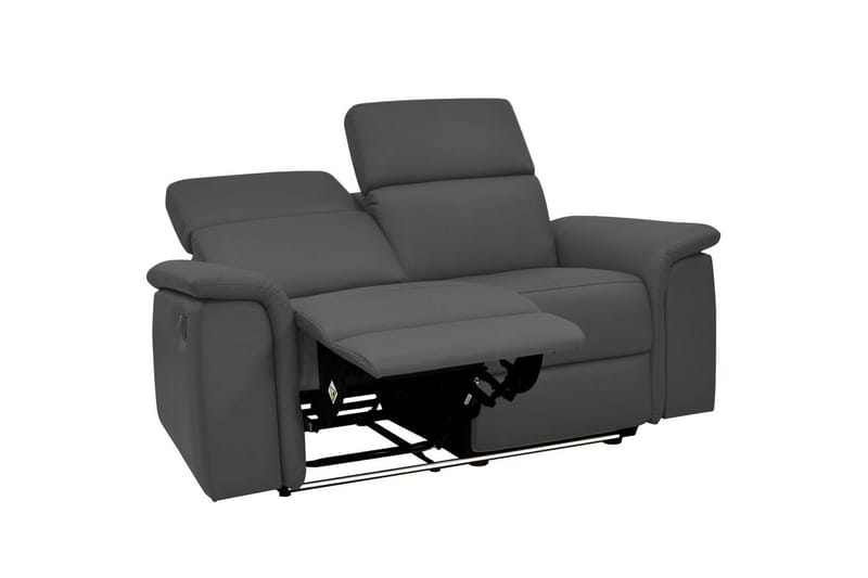 2-sitssoffa Pareli Grå, Läder/PU, Manuell vilstol - Grå, Läder/PU, Manuell vilstol - Möbler - Soffa - Skinnsoffor