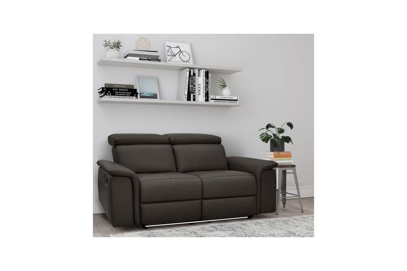 2-sitssoffa Pareli Brun, Läder/PU, Manuell vilstol - Brun, Läder/PU, Manuell vilstol - Möbler - Soffa - Skinnsoffor