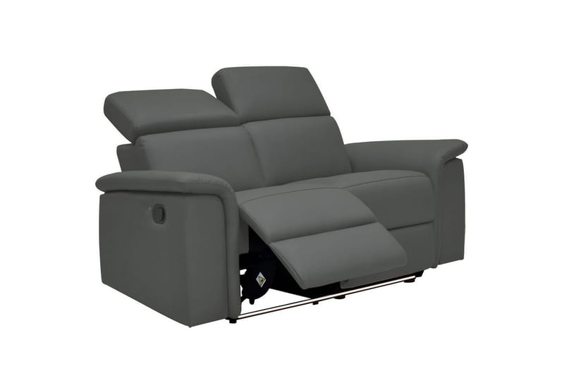 2-sitssoffa Pareli Grå, Läder/PU, Manuell vilstol - Grå, Läder/PU, Manuell vilstol - Möbler - Soffa - Skinnsoffor