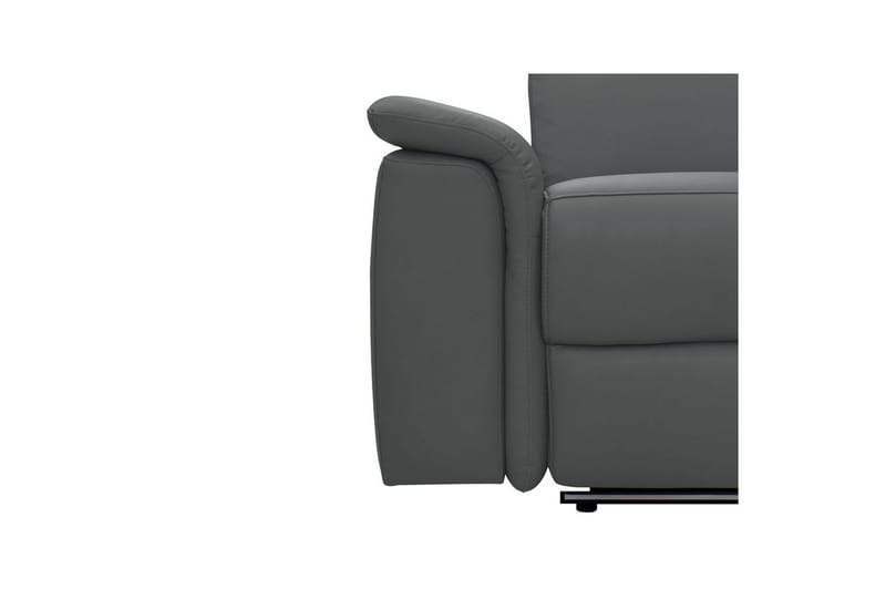 2-sitssoffa Pareli Grå, Läder/PU, Manuell vilstol - Grå, Läder/PU, Manuell vilstol - Möbler - Soffa - Skinnsoffor
