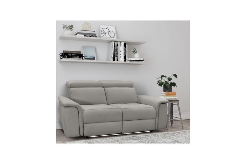 2-sitssoffa Pareli Grå, Sunday tyg, Manuell vilstol - Grå, Sunday tyg, Manuell vilstol - Möbler - Soffa - Biosoffa & reclinersoffa - 2 sits biosoffa & reclinersoffa