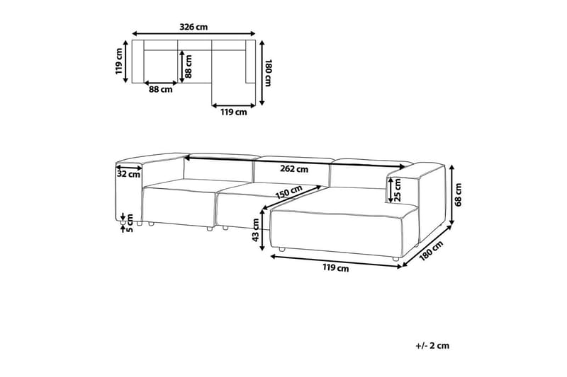 3-sits Hörnsoffa Aprica Vänstervänd - Vänstervänd - Möbler - Soffa - Divansoffor & schäslongsoffa