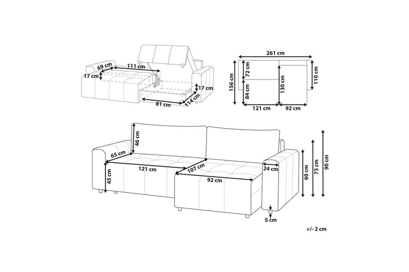 3-sits Hörnsoffa Innvik - Möbler - Soffa - Divansoffor & schäslongsoffa