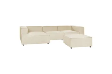 3-sits Hörnsoffa med fotpall Aprica Högervänd - Högervänd - Möbler - Soffa - Divansoffor & schäslongsoffa