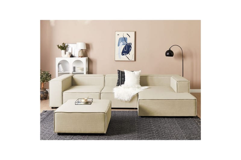 3-sits Hörnsoffa med fotpall Aprica Vänstervänd - Vänstervänd - Möbler - Soffa - Divansoffor & schäslongsoffa