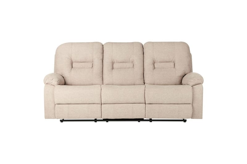 3-sits Reclinersoffa manuell Bergen Beige, svart - Beige, svart - Möbler - Soffa - 3 sits soffa