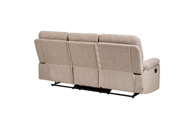 3-sits Reclinersoffa manuell Bergen Beige, svart - Beige, svart - Möbler - Soffa - 3 sits soffa