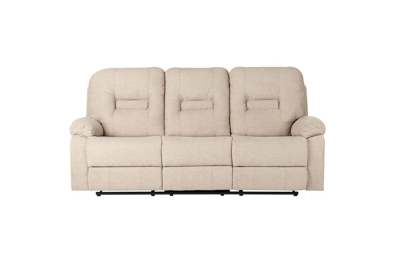 3-sits Reclinersoffa manuell Bergen Beige, svart - Beige, svart - Möbler - Soffa - 3 sits soffa