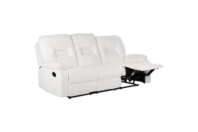 3-sits Reclinersoffa manuell Bergen Vit, Svart - Vit, Svart - Möbler - Soffa - Biosoffa & reclinersoffa