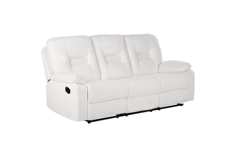 3-sits Reclinersoffa manuell Bergen Vit, Svart - Vit, Svart - Möbler - Soffa - Biosoffa & reclinersoffa