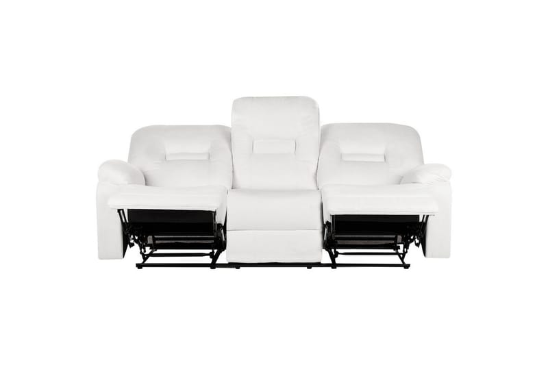 3-sits Reclinersoffa manuell Bergen Vit, Svart - Vit, Svart - Möbler - Soffa - Biosoffa & reclinersoffa