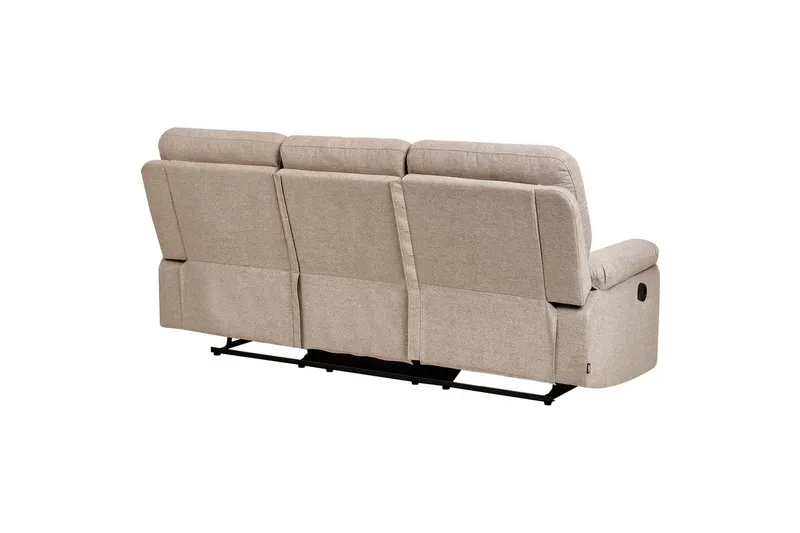 3-sits Reclinersoffa manuell Delia - Beige, svart - Möbler - Soffa - 3 sits soffa
