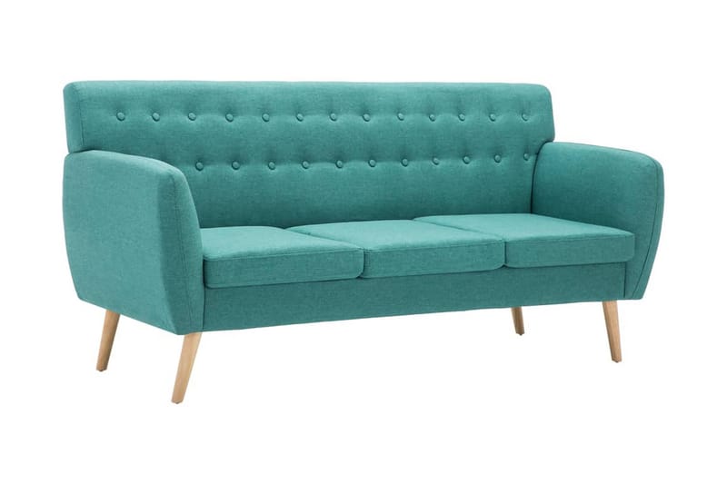 3-sitssoffa med tygklädsel 172x70x82 cm grön - Grön - 3 sits soffa