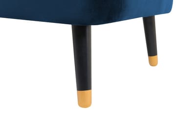 Alsvag 3-sits Kanalstoppad Sammetssoffa med Träben - Blå - Möbler - Soffa - 3 sits soffa