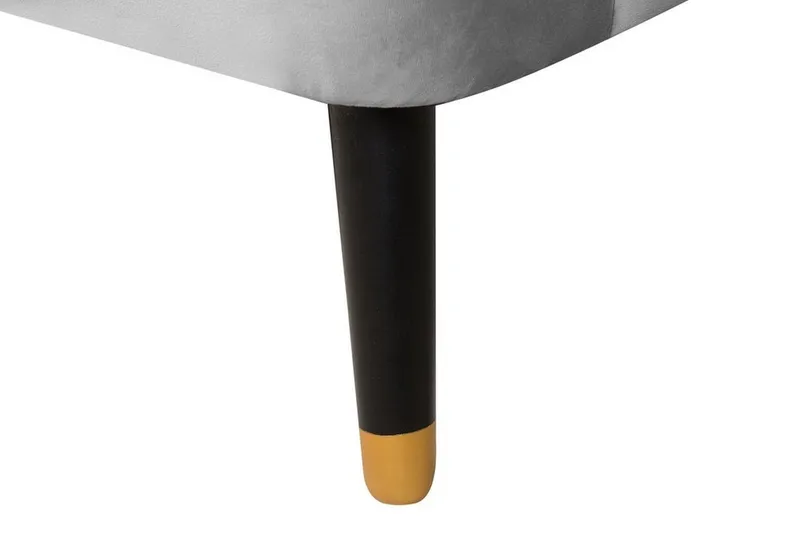 Alsvag 3-sits Kanalstoppad Sammetssoffa med Träben - Grå - Möbler - Soffa - 3 sits soffa