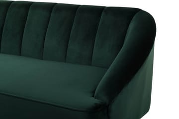 Alsvag 3-sits Kanalstoppad Sammetssoffa med Träben - Grön - Möbler - Soffa - 3 sits soffa