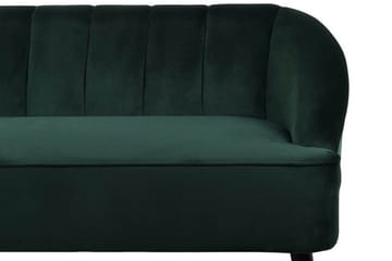 Alsvag 3-sits Kanalstoppad Sammetssoffa med Träben - Grön - Möbler - Soffa - 3 sits soffa