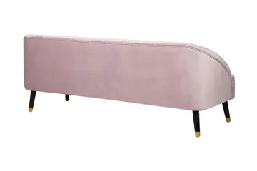 Alsvag 3-sits Kanalstoppad Sammetssoffa med Träben - Rosa - Möbler - Soffa - 3 sits soffa