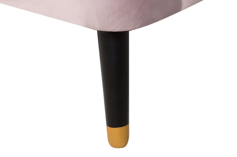 Alsvag 3-sits Kanalstoppad Sammetssoffa med Träben - Rosa - Möbler - Soffa - 3 sits soffa
