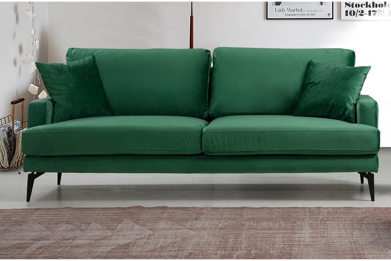 Andary 3-sits Soffa - Grön/Svart - Möbler - Soffa - 3 sits soffa