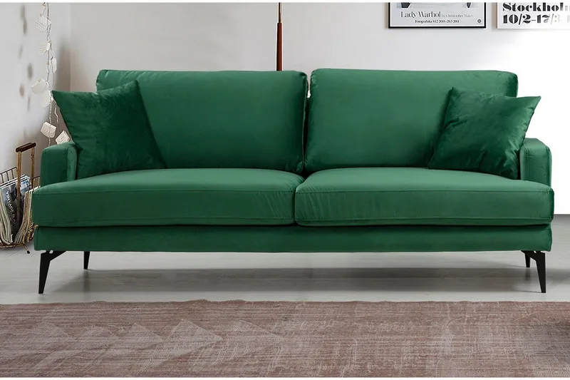 Andary 3-sits Soffa - Grön/Svart - Möbler - Soffa - 3 sits soffa
