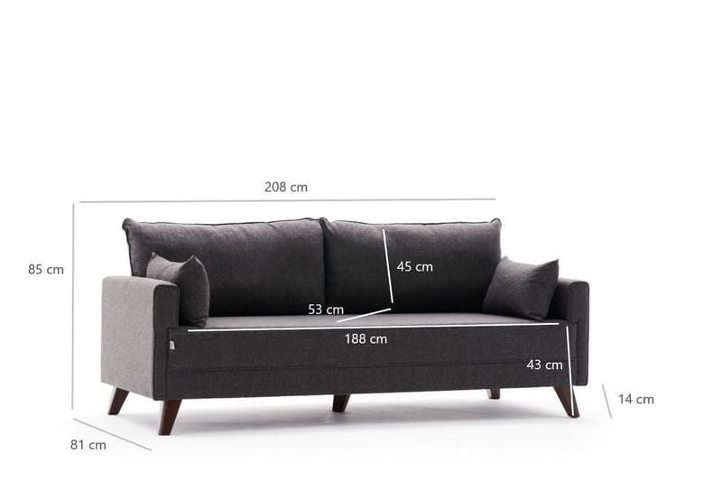 Antigua 3-sits Soffa - Antracit/Natur - Möbler - Soffa - 3 sits soffa