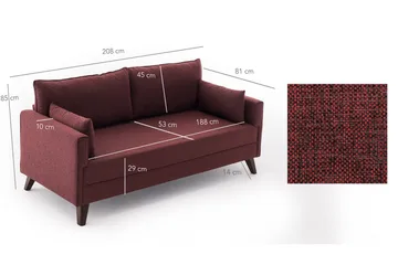 Antigua Soffa 3-sits - Röd - Möbler - Soffa - Bäddsoffa - Bäddsoffa 3 sits