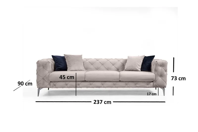 Beachport Soffa 3-sits - Beige - Möbler - Soffa - 3 sits soffa