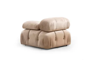 Belgin Bubblig Soffa 3-sits med fasta armstöd och repdetaljer - Beige - Möbler - Soffa - Modulsoffor - Komplett modulsoffa