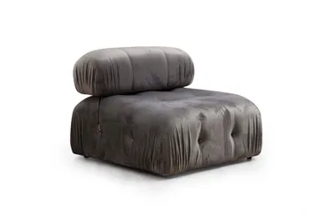 Belgin Bubblig Soffa 3-sits med fasta armstöd och repdetaljer - Grå - Möbler - Soffa - Modulsoffor - Komplett modulsoffa