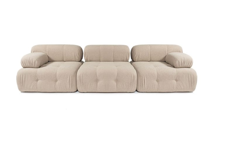 Belgin Bubblig Soffa 3-sits med fasta armstöd, Peach