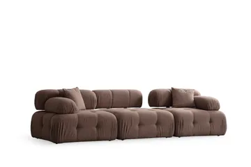 Belgin Bubblig Soffa 3-sits med utfällbara armstöd och ryggstöd - Cappuccino - Möbler - Soffa - Modulsoffor - Komplett modulsoffa