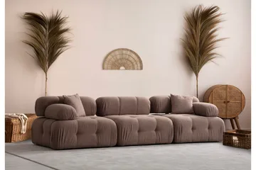 Belgin Bubblig Soffa 3-sits med utfällbara armstöd och ryggstöd - Cappuccino - Möbler - Soffa - Modulsoffor - Komplett modulsoffa