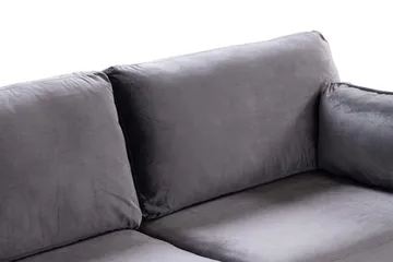 Bloom 3-sits Soffa i Sammet med Metallben - Grå - Möbler - Soffa - 3 sits soffa