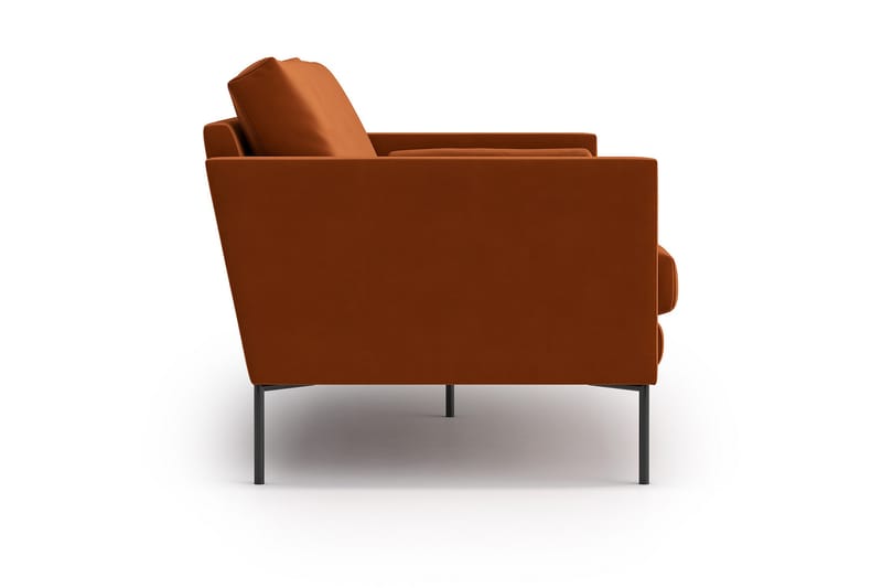 Blues 3-sits Soffa - Sammet/Orange/Brun - Möbler - Soffa - 3 sits soffa